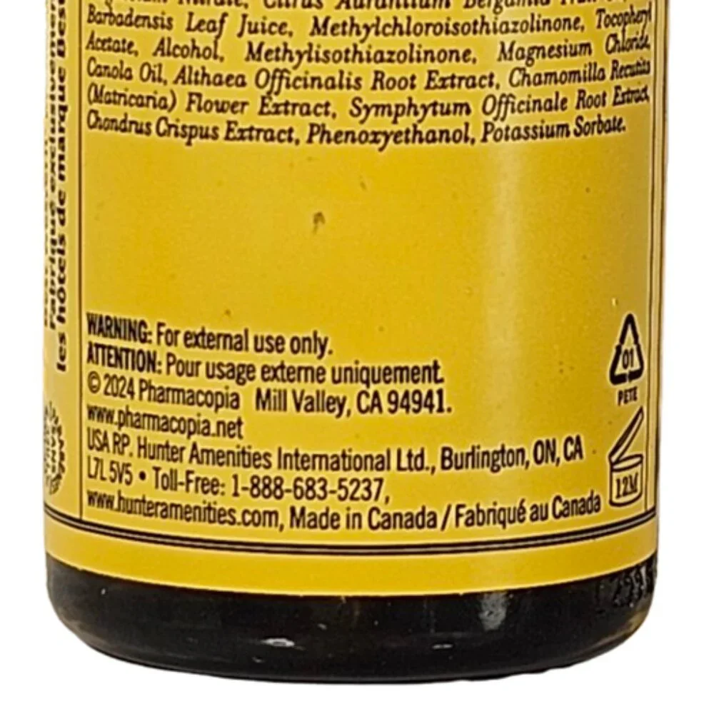 Set of 5 Pharmacopia Citrus Shampoo Vera Aromatherapy 0.75 Fl Oz Travel Bottle